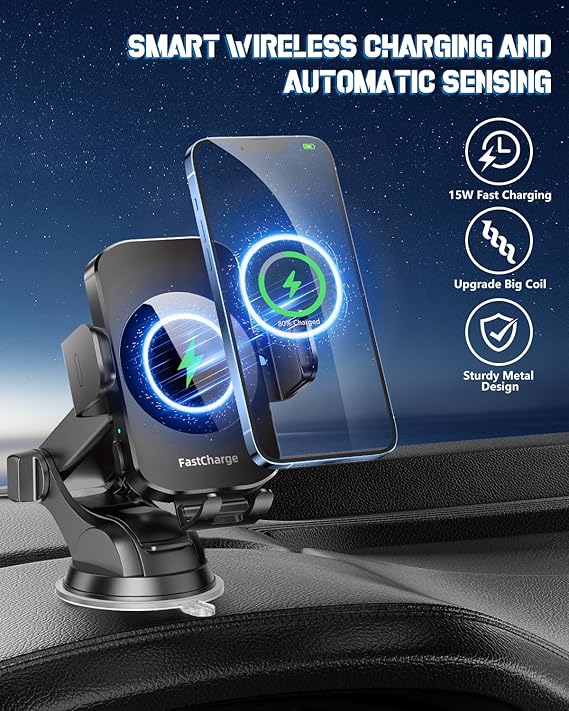 Car Phone Holder with Wireless Charging
