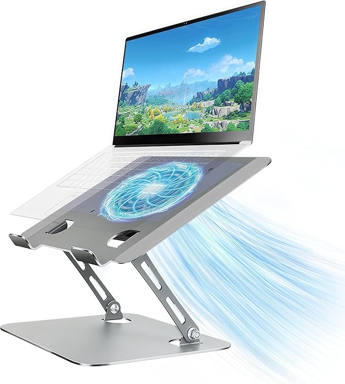 Adjustable Laptop Stand with Cooling Pad